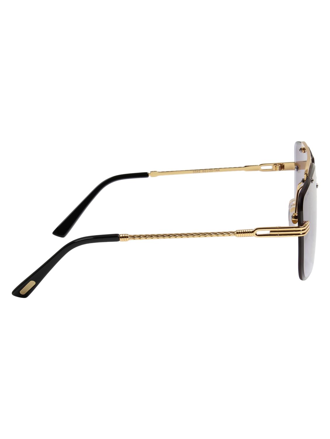 ted smith unisex gold-grey aviator rimless sunglasses with uv protected lens - 21983093 - Standard Image - 4