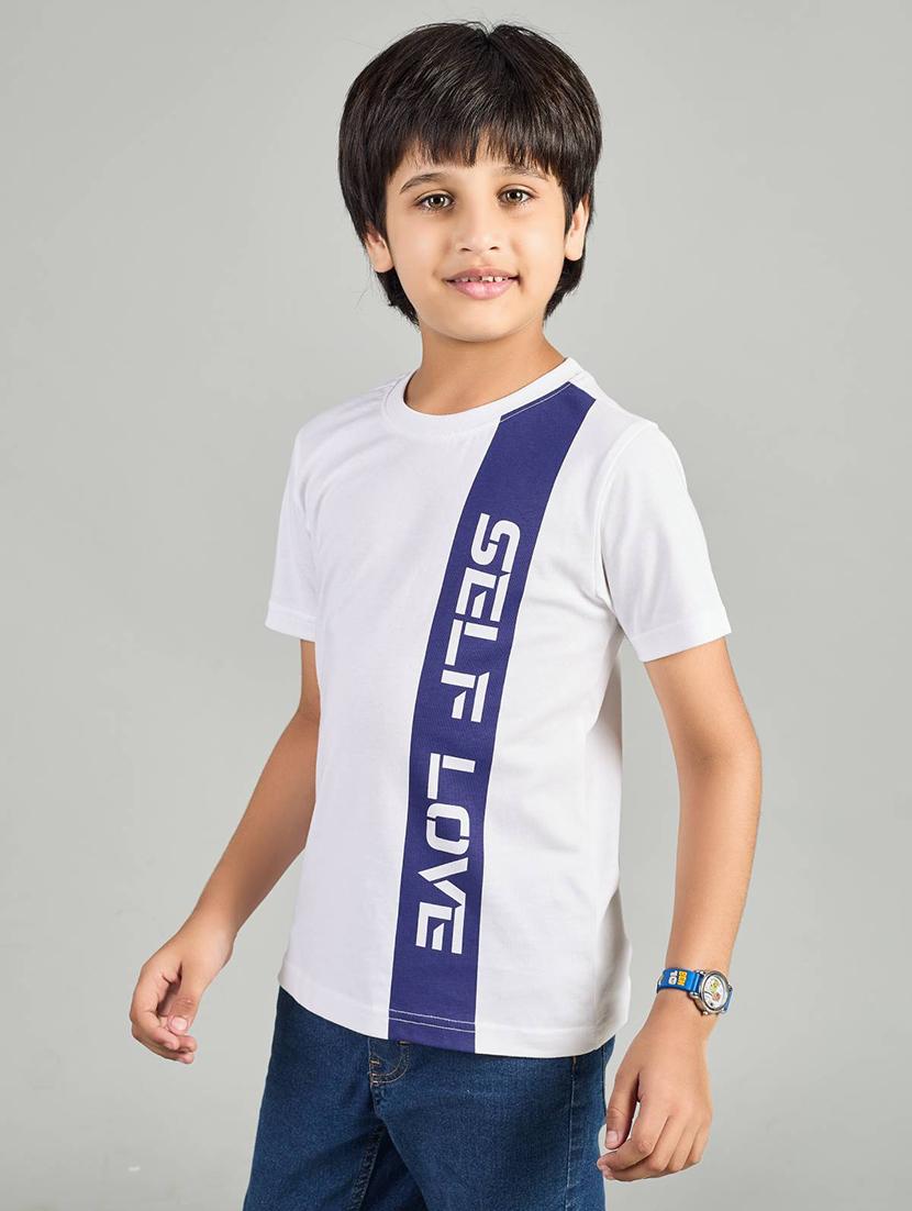 boys placement print round neck t-shirt - 21983096 - Standard Image - 1