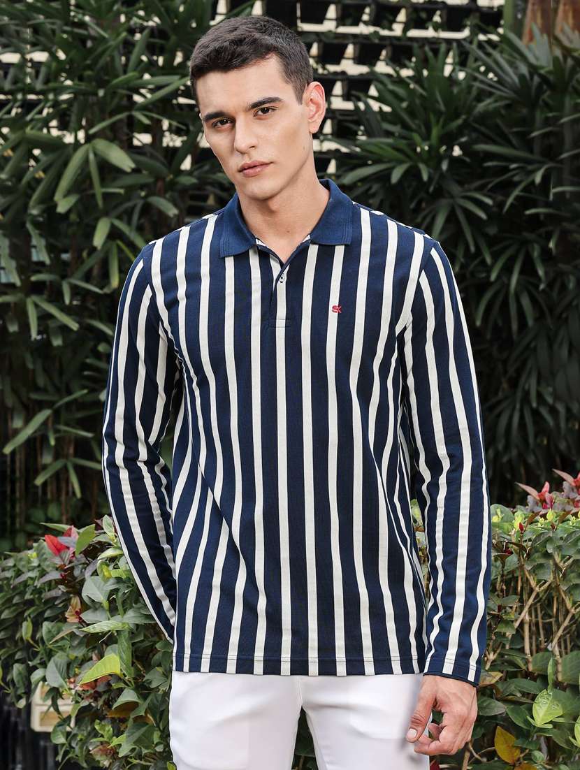 men striped long sleeve regular fit t- shirt - 21983104 -  Standard Image - 1