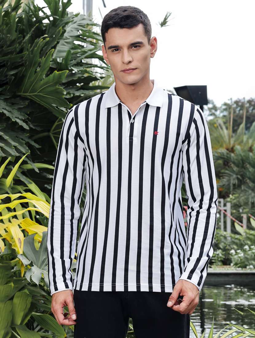 men striped long sleeve regular fit t- shirt - 21983105 -  Standard Image - 1
