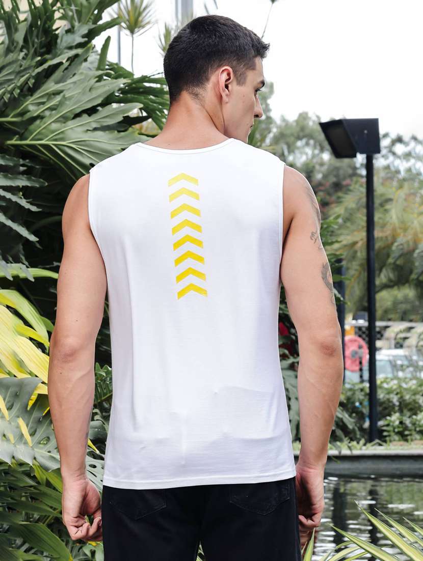 men white placement print round neck vest - 21983109 -  Standard Image - 4