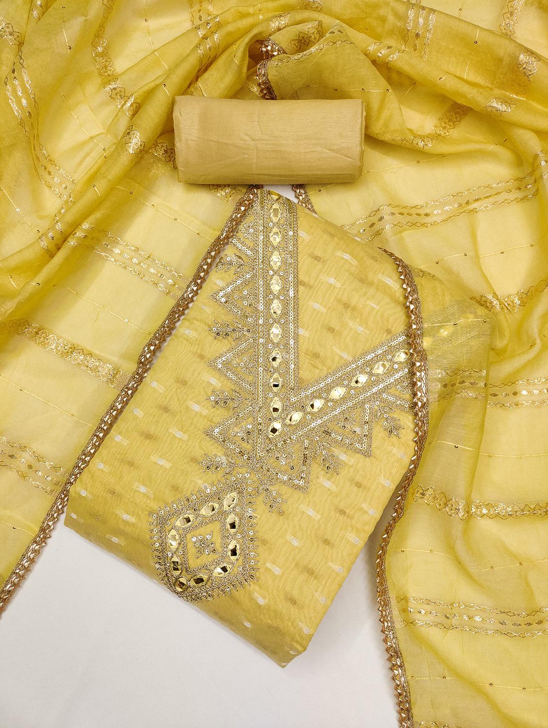 women self design embroidered unstitched suit set - 21983117 - Standard Image - 1