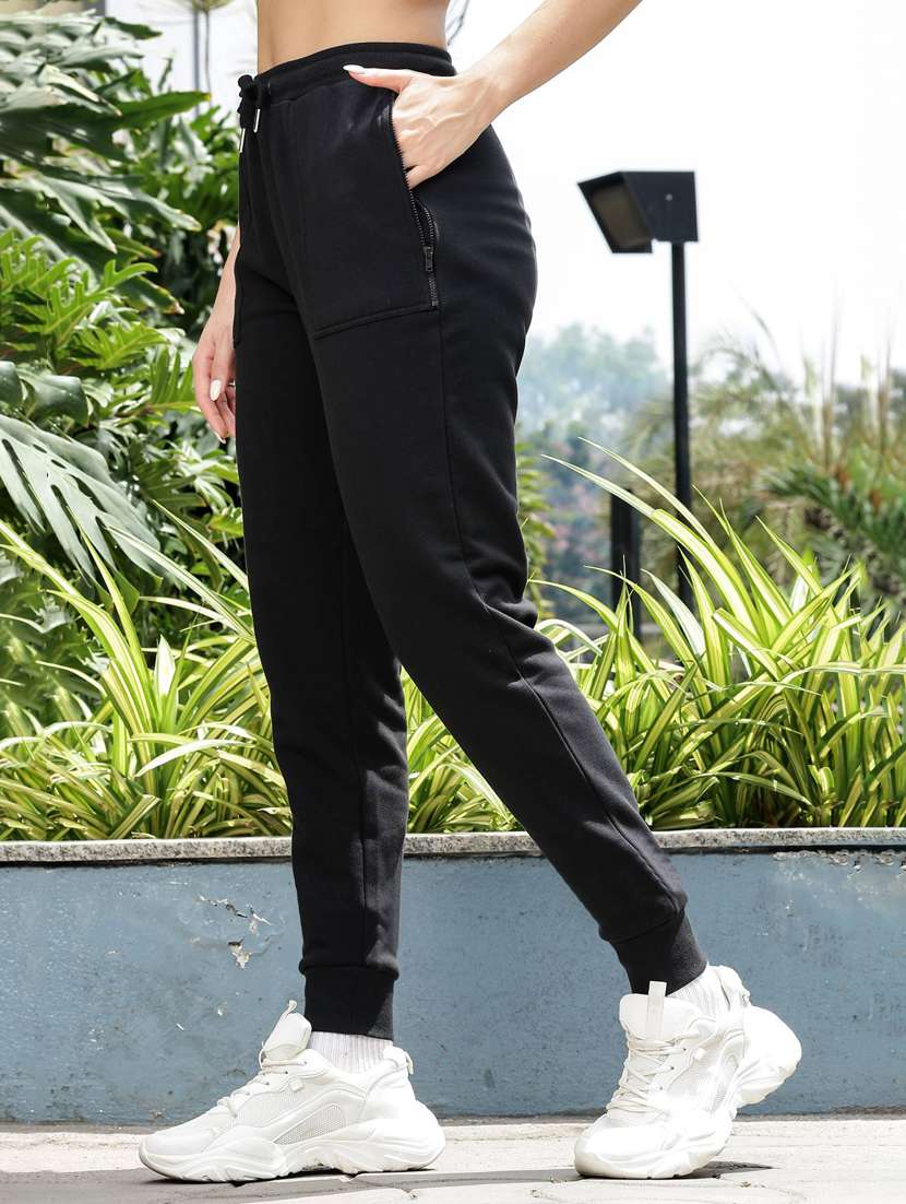 women solid mid rise regular fit jogger - 21983136 -  Standard Image - 1