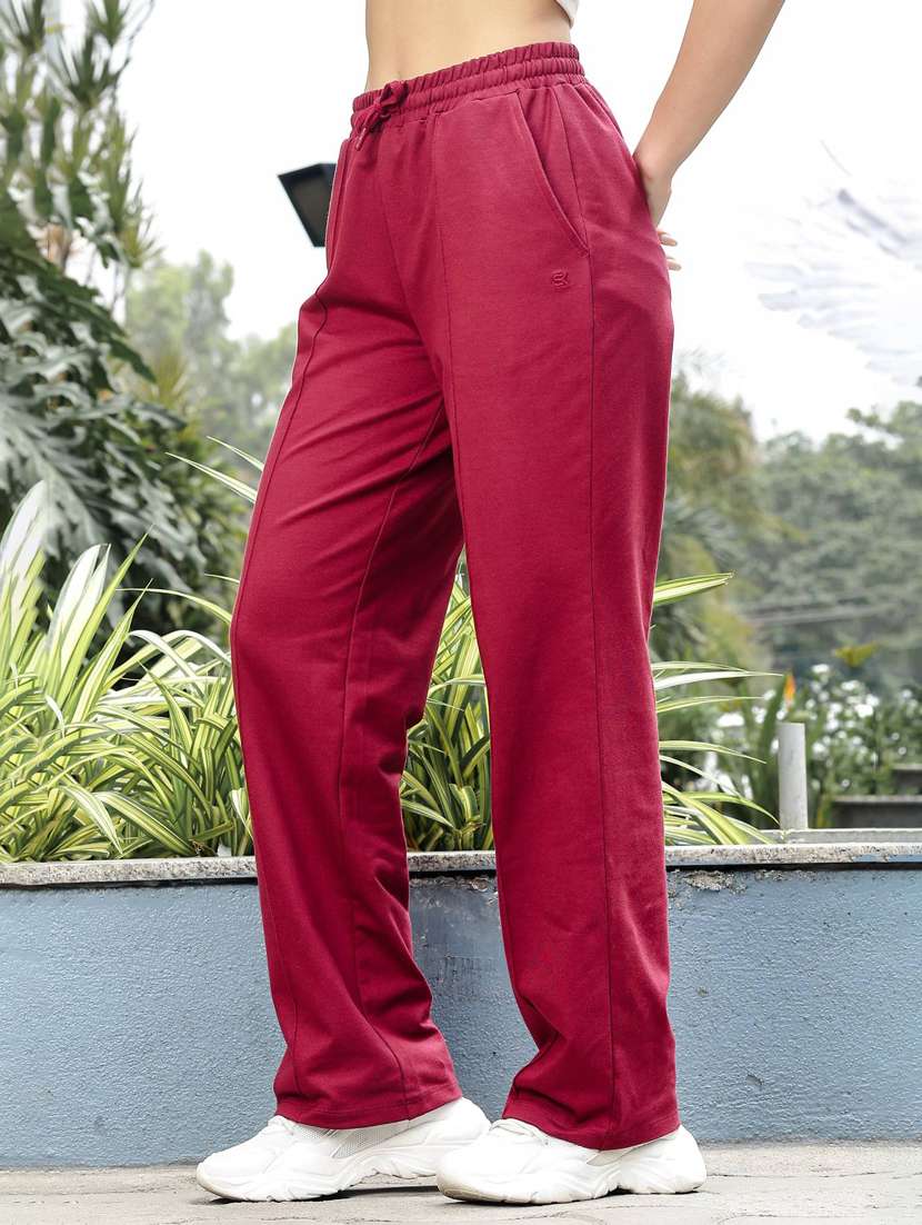 women solid mid rise relaxed fit track pant - 21983139 -  Standard Image - 1
