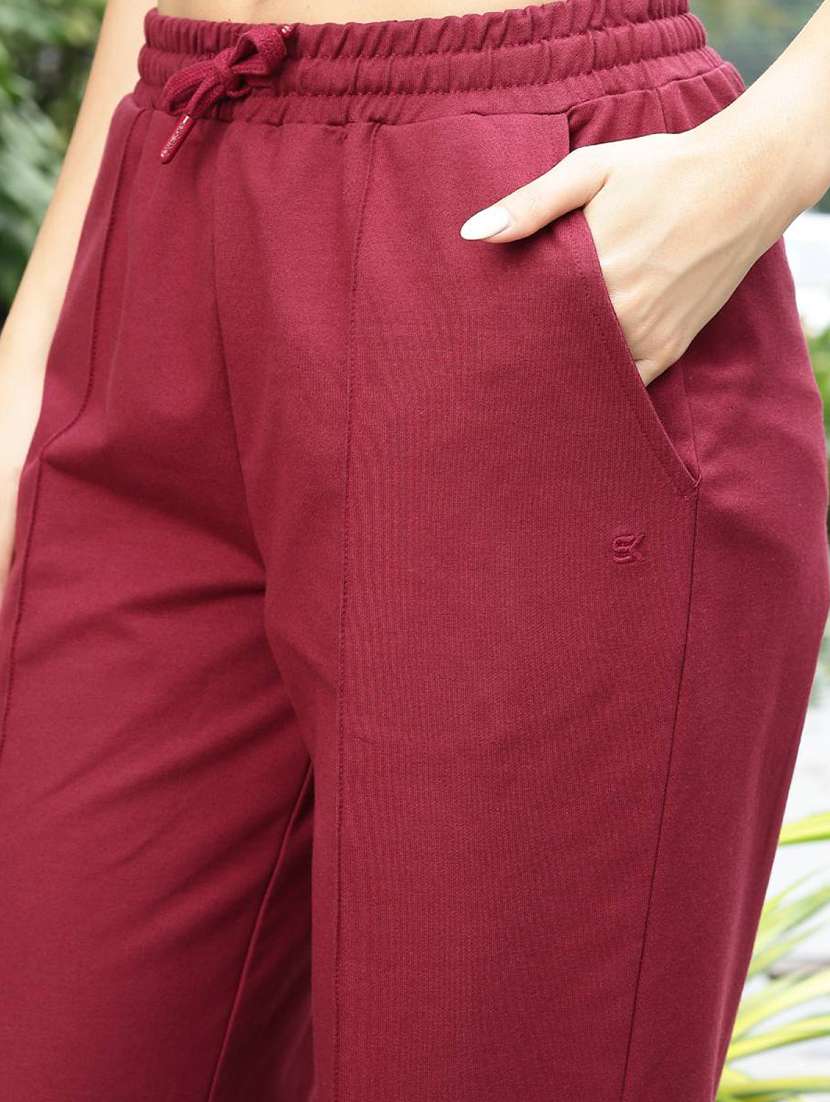 women solid mid rise relaxed fit track pant - 21983139 - Standard Image - 6