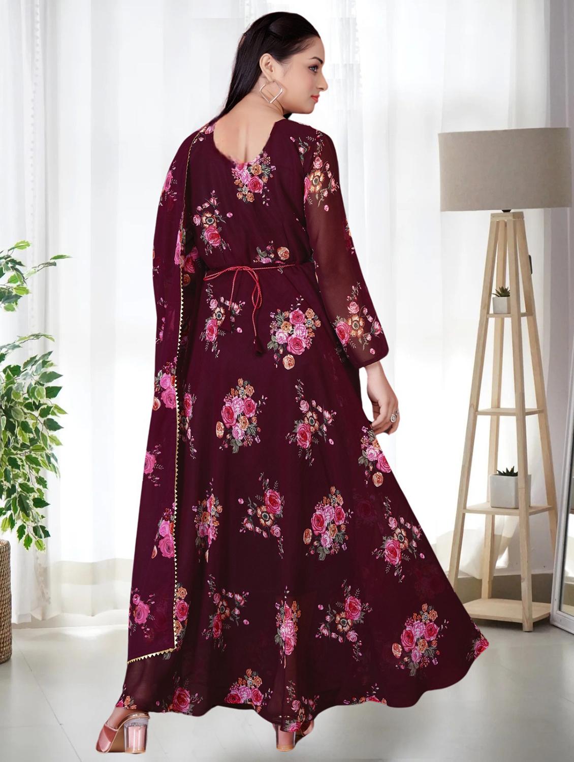 women floral print anarkali kurta and dupatta set - 21983149 -  Standard Image - 1