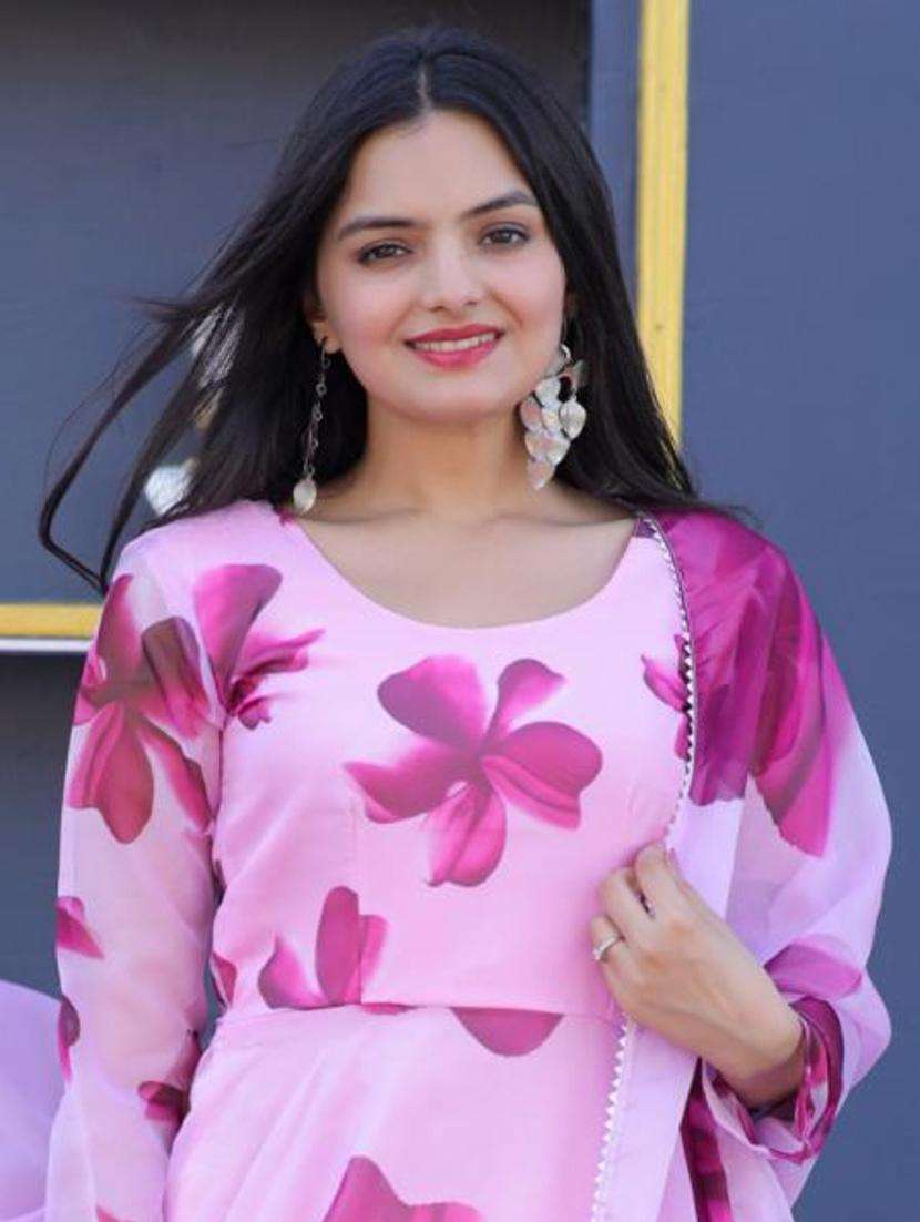 women floral print anarkali kurta and dupatta set - 21983248 -  Standard Image - 1