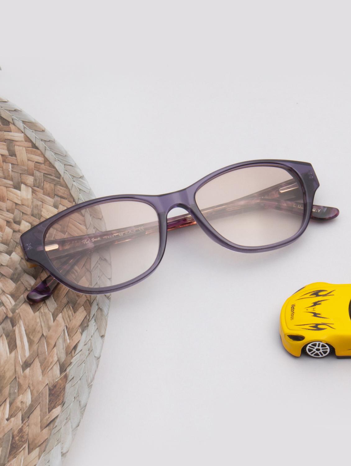 ted smith women purple-light brown cat eye premium acetate sunglasses with polarised lens - 21983291 -  Zoom Image - 0