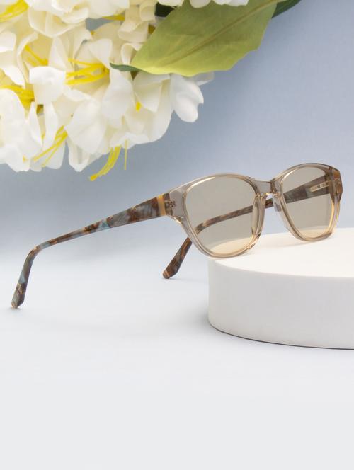 ted smith women brown cat eye premium acetate sunglasses with polarised lens - 21983292 -  Standard Image - 0