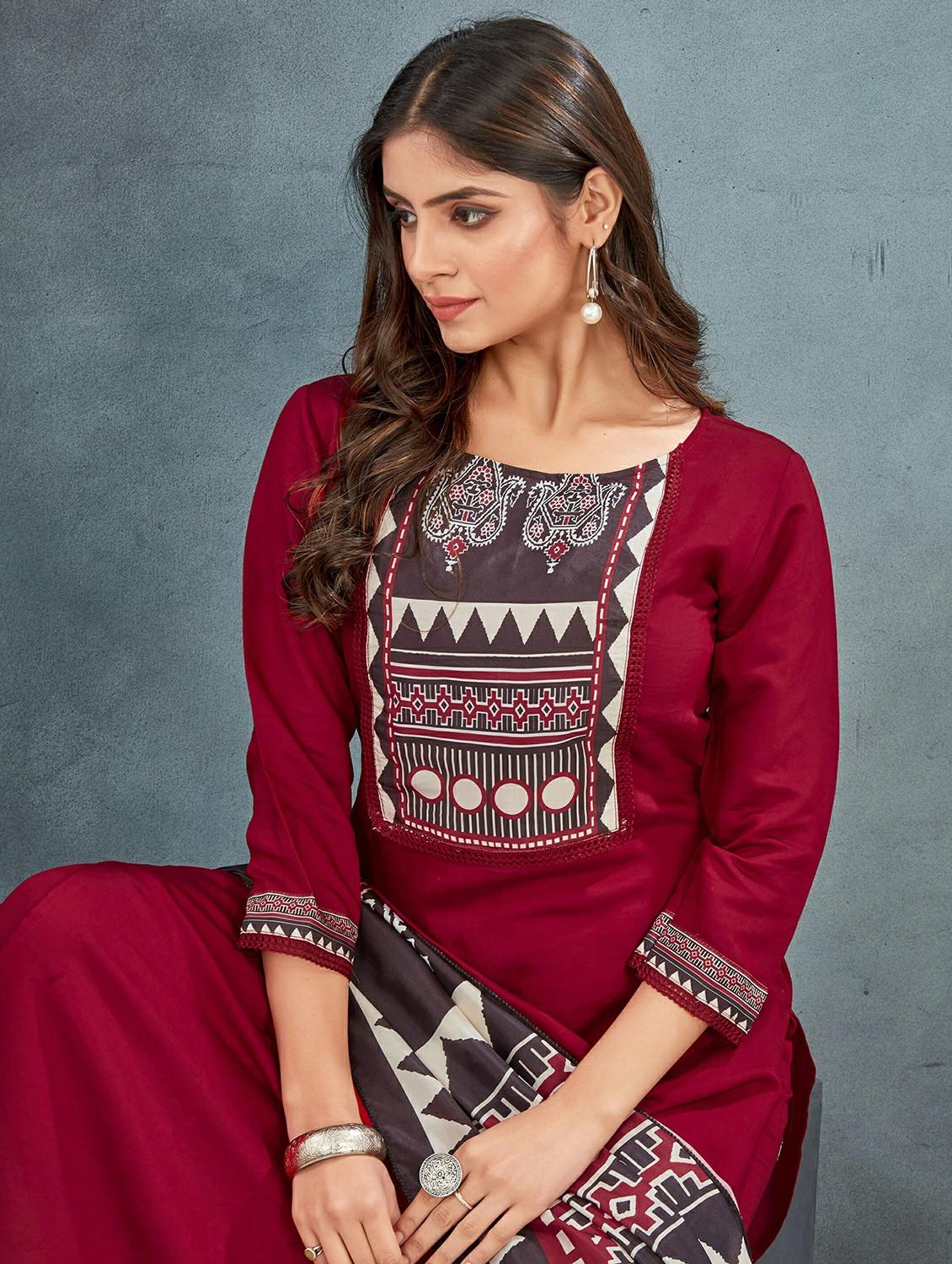 women three quarter sleeve kurta pant with dupatta set - 21983314 - Standard Image - 4