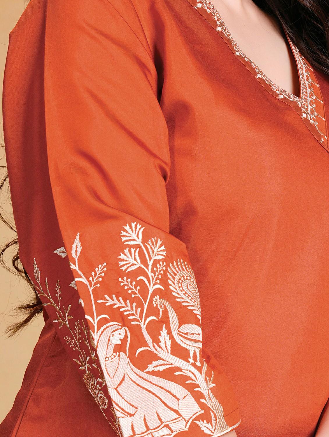 women three quarter sleeve kurta pant with dupatta set - 21983317 - Standard Image - 6