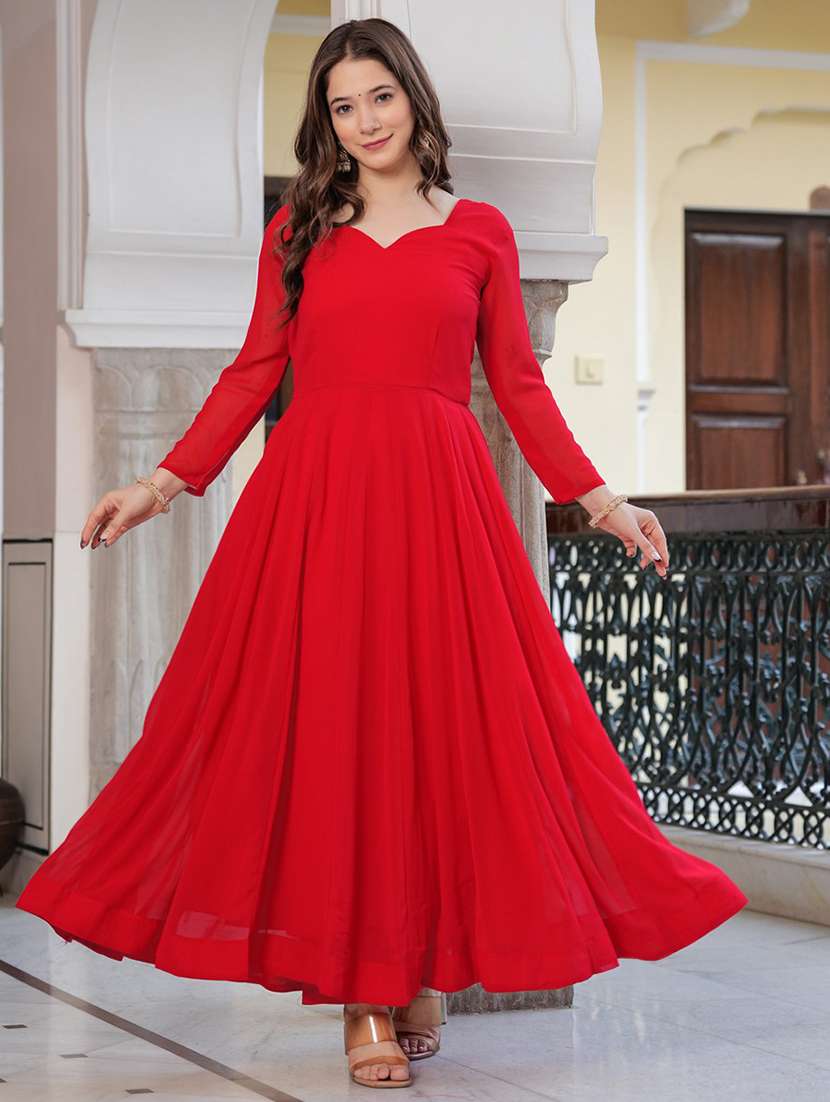 women long sleeve anarkali kurta pant with dupatta set - 21983320 - Standard Image - 4