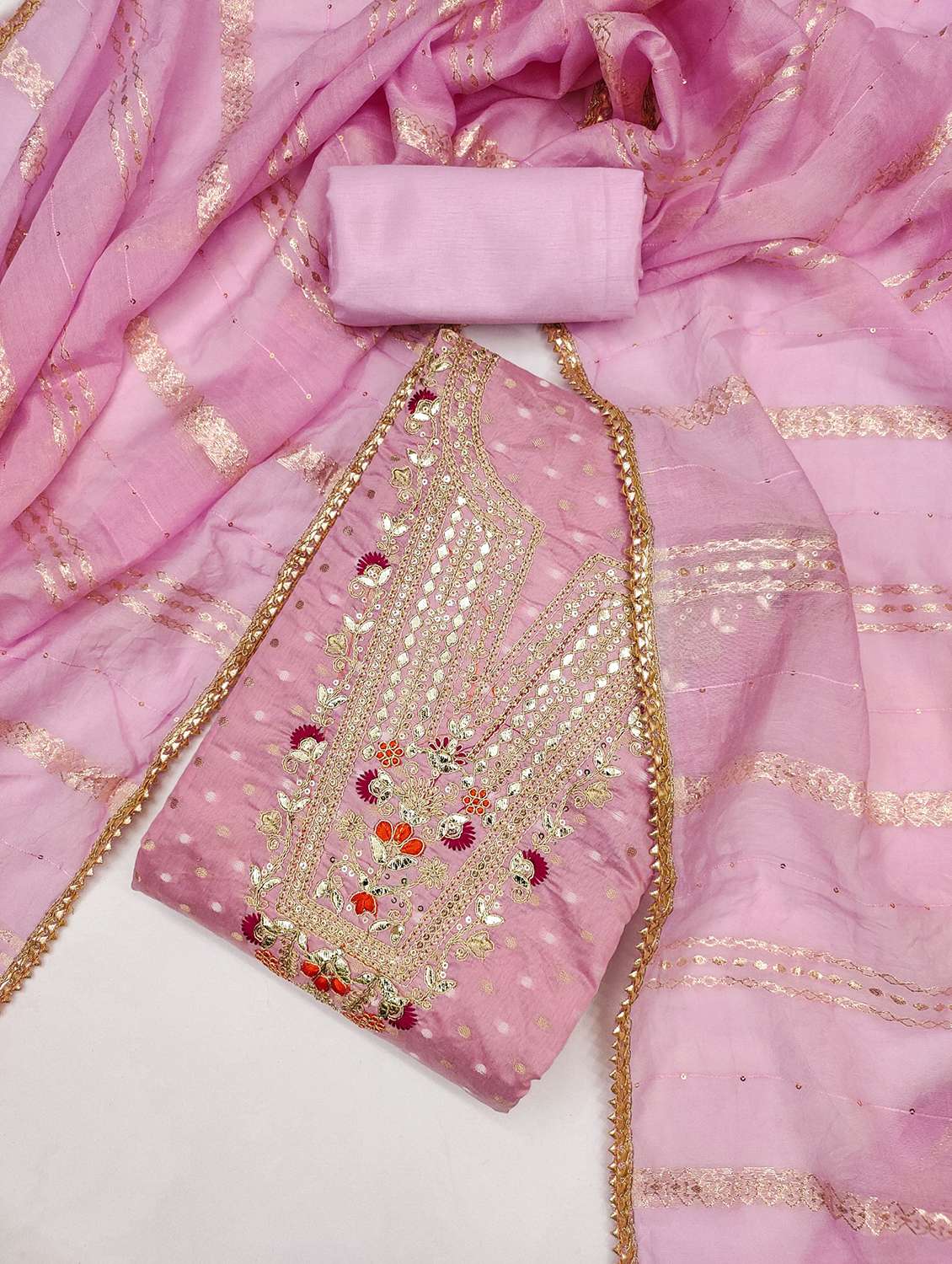 women self design embroidered unstitched suit set - 21983338 -  Standard Image - 1