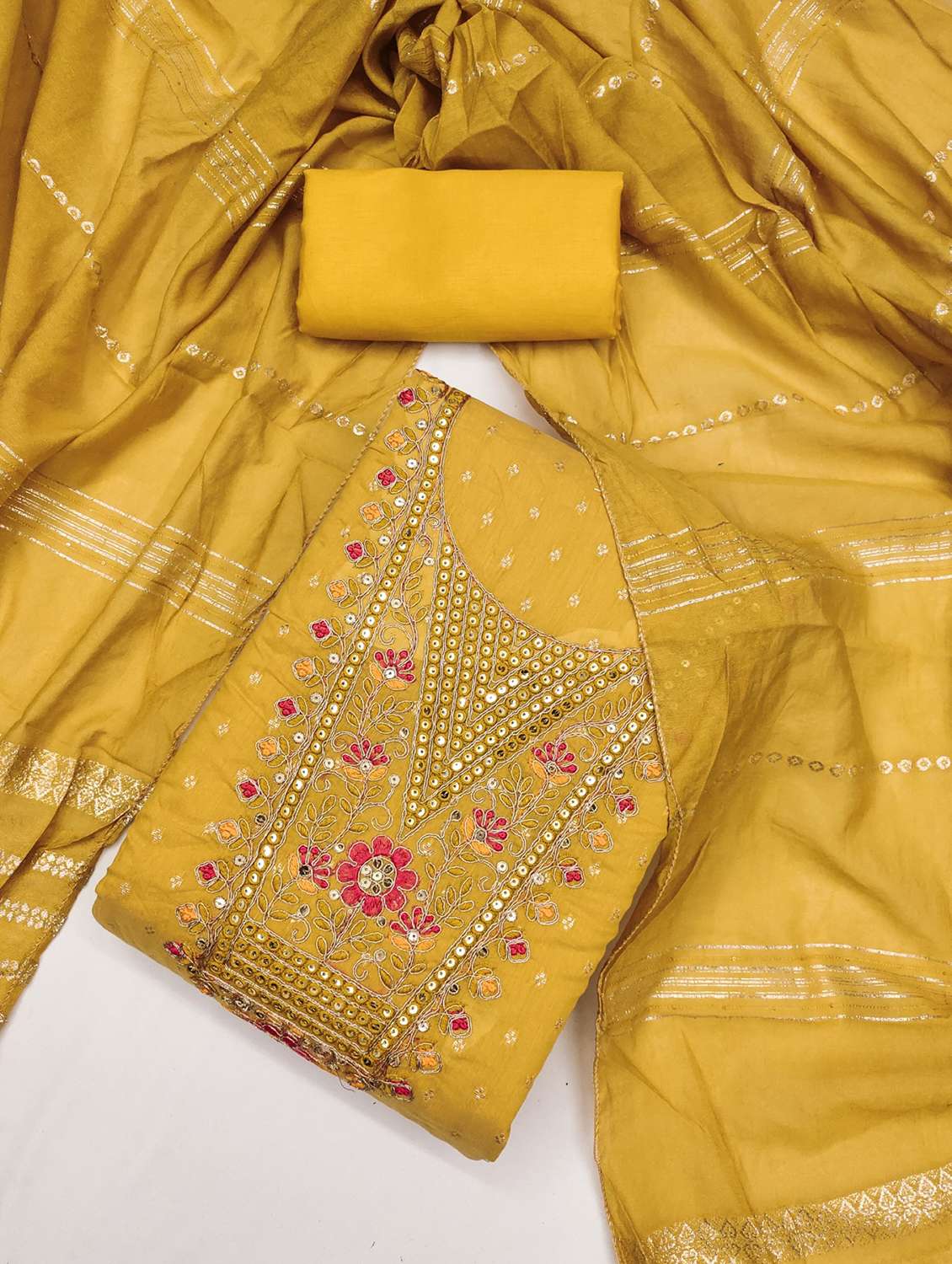 women self design embroidered unstitched suit set - 21983348 -  Standard Image - 1