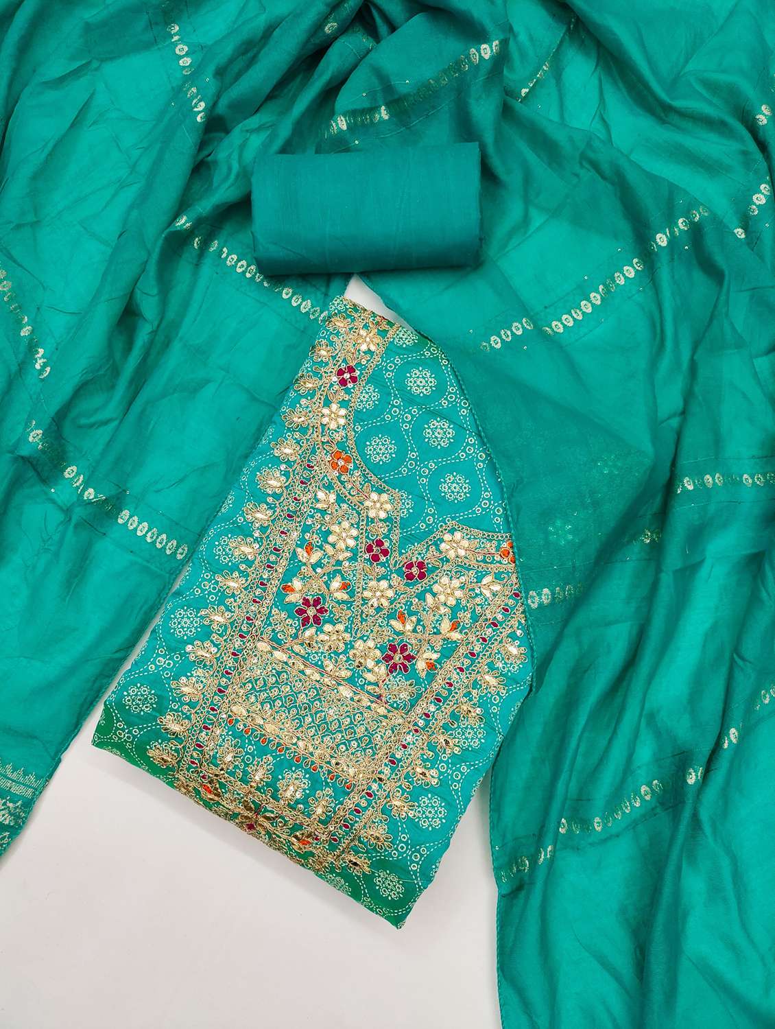 women self design embroidered unstitched suit set - 21983350 -  Standard Image - 1