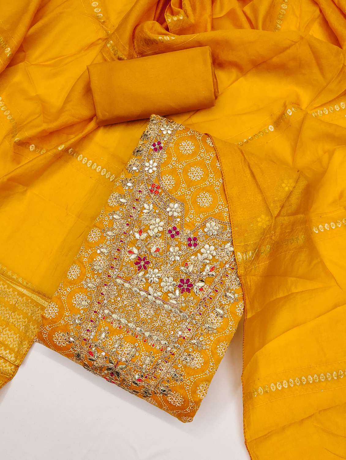 women self design embroidered unstitched suit set - 21983352 -  Standard Image - 1