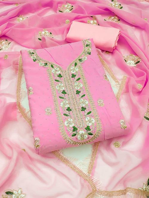 women floral embroidered unstitched suit set - 21983395 - Standard Image - 0