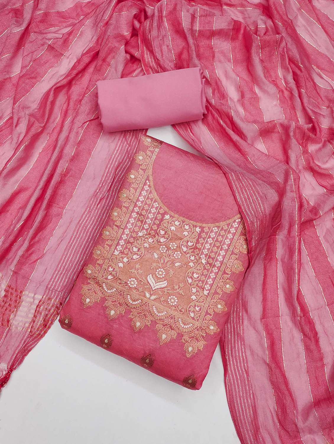 women self design embroidered unstitched suit set - 21983398 -  Standard Image - 1