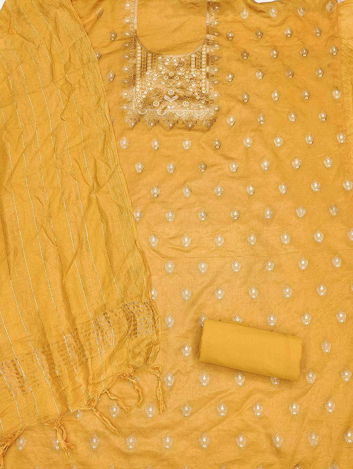 women self design embroidered unstitched suit set - 21983399 -  Standard Image - 1