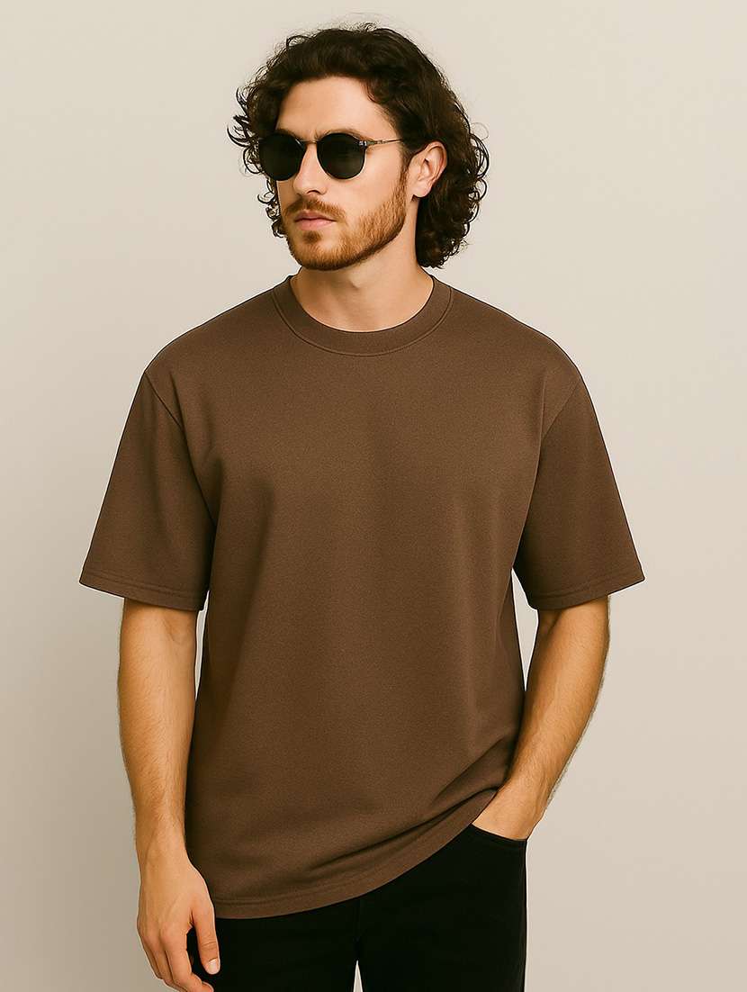 men solid short sleeve oversized t-shirt