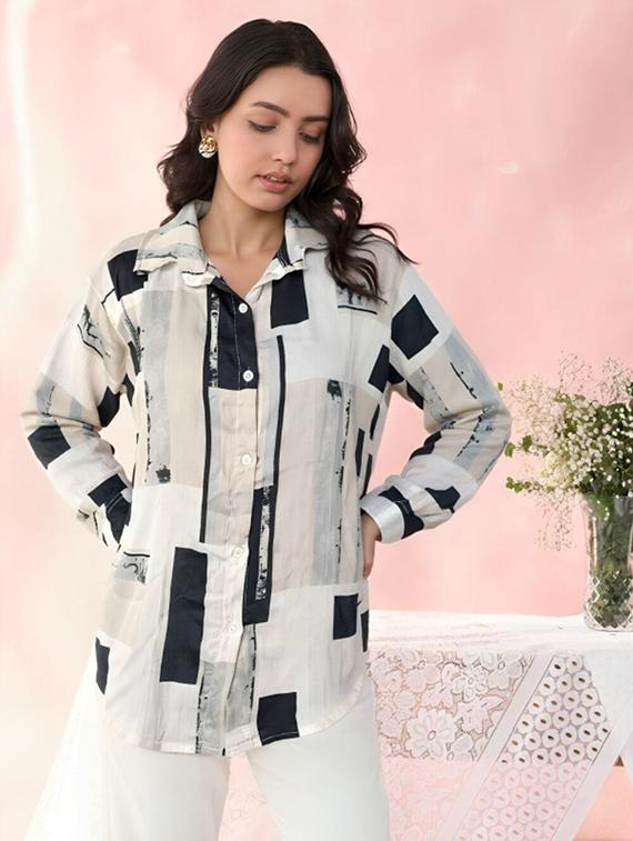 black satin regular shirt - 21983505 - Zoom Image - 0