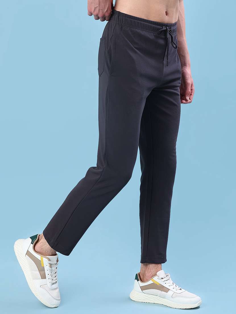 men solid mid rise ankle length track pant - 21983517 -  Standard Image - 1