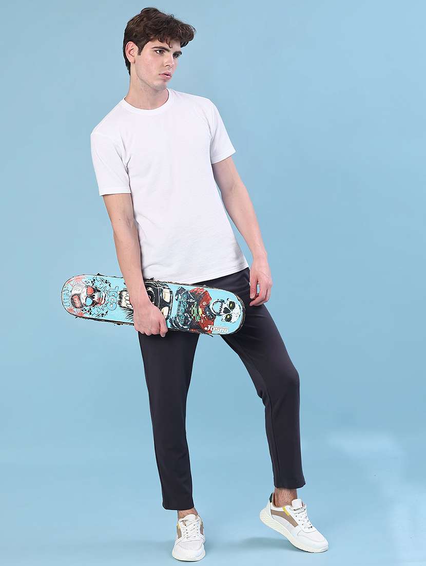 men solid mid rise ankle length track pant - 21983517 -  Standard Image - 4