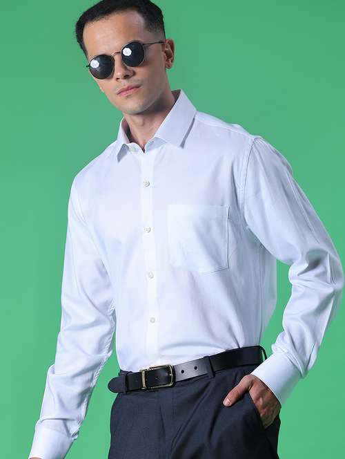 men solid collared long sleeve shirt - 21983523 -  Standard Image - 0