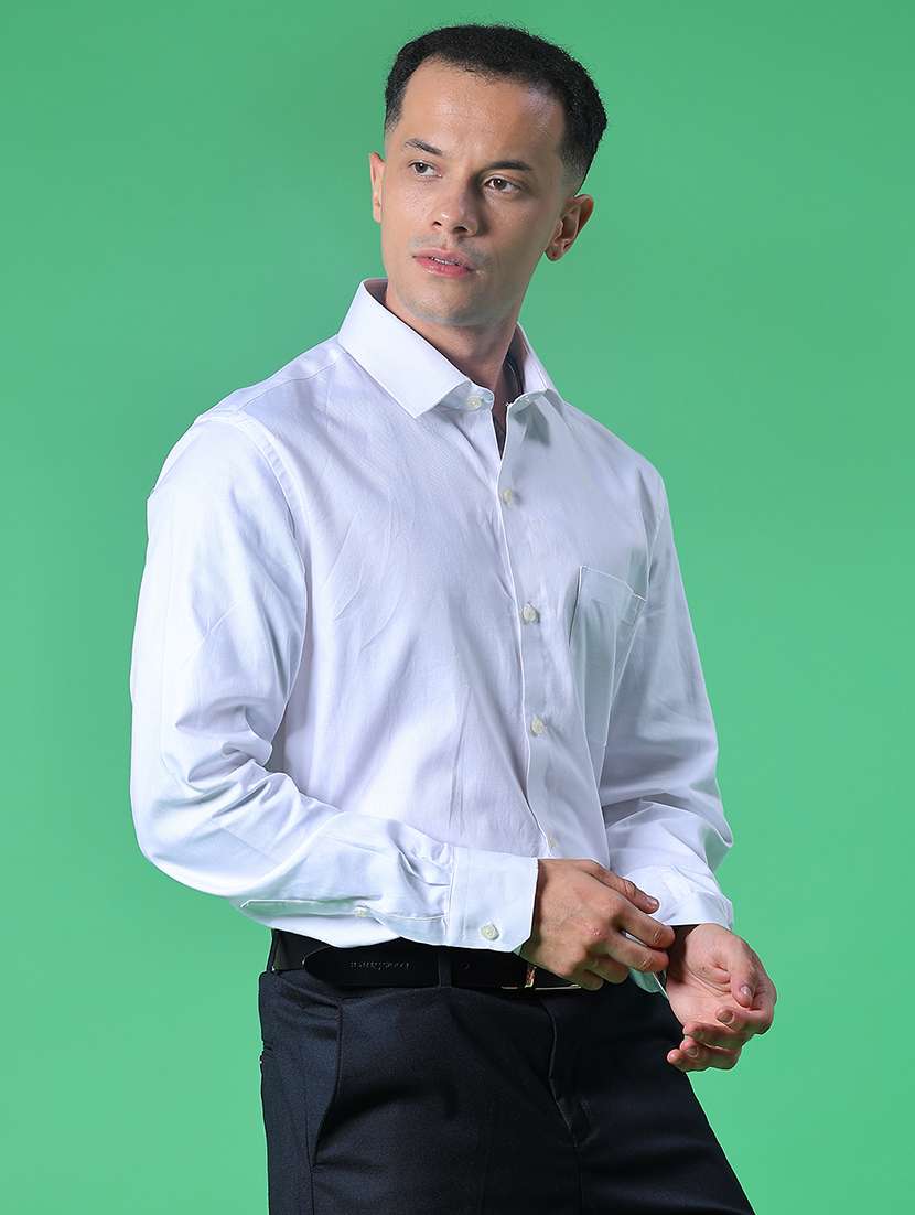 men solid collared long sleeve shirt - 21983524 -  Standard Image - 1