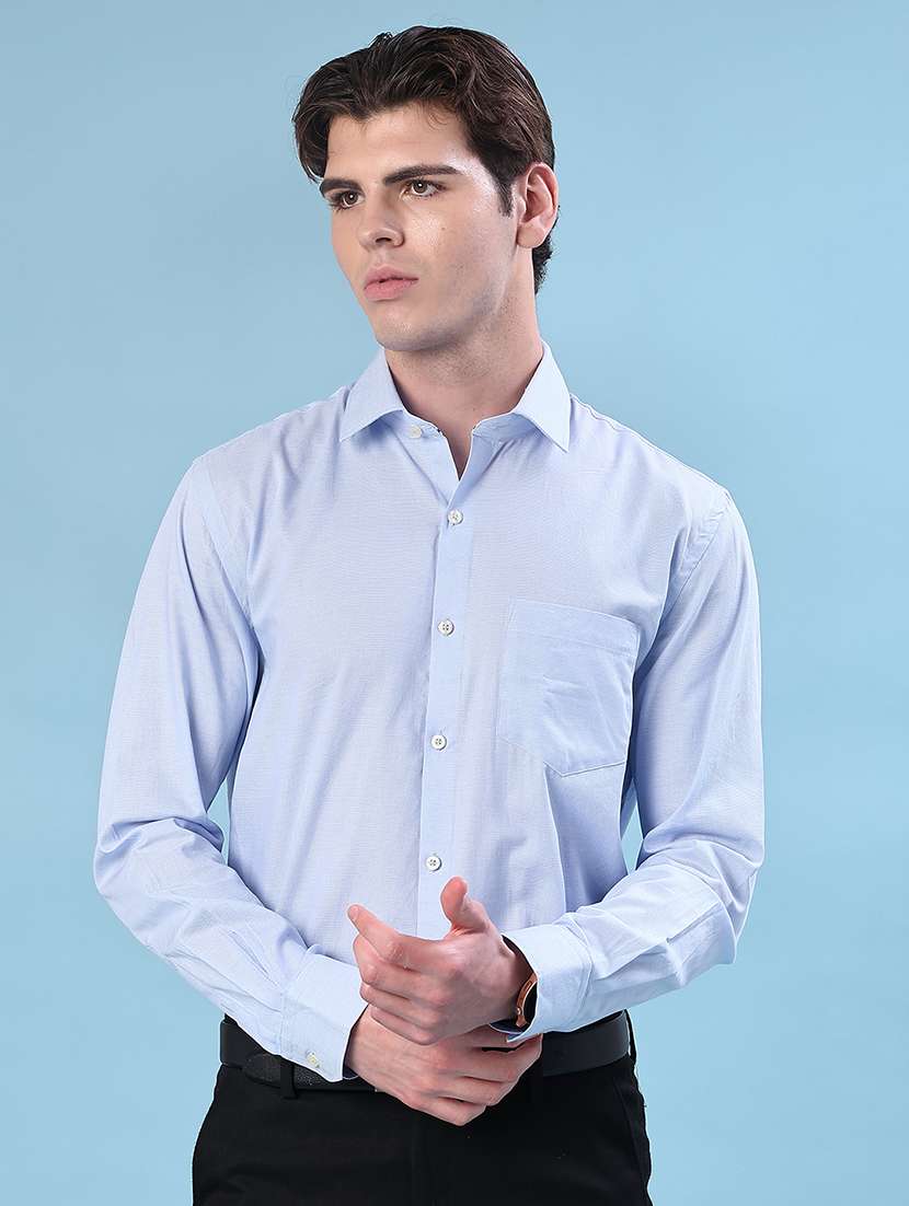 men solid collared long sleeve shirt - 21983525 -  Standard Image - 1
