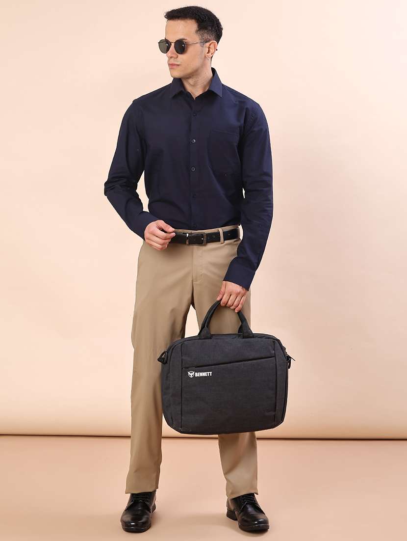 men solid collared long sleeve shirt - 21983526 -  Standard Image - 4