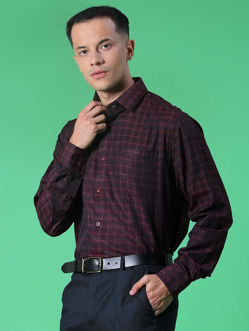 men checkered collared long sleeve shirt - 21983527 -  Standard Image - 1