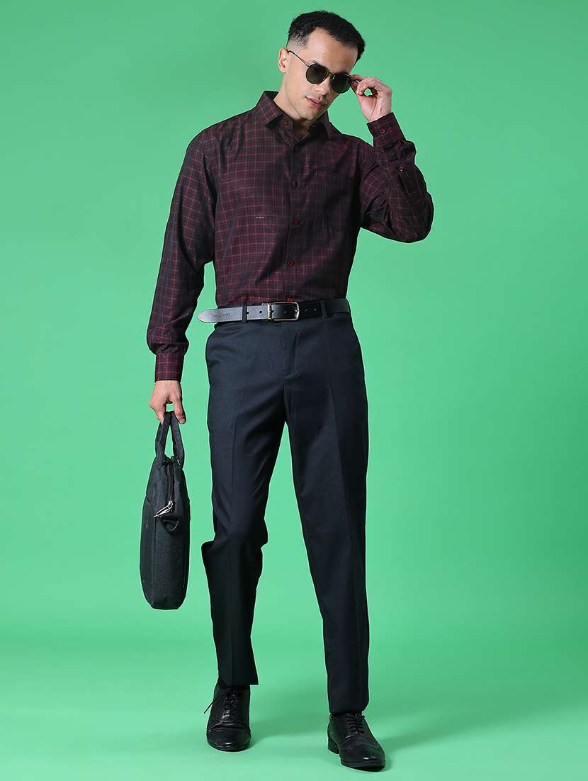 men checkered collared long sleeve shirt - 21983527 -  Standard Image - 4