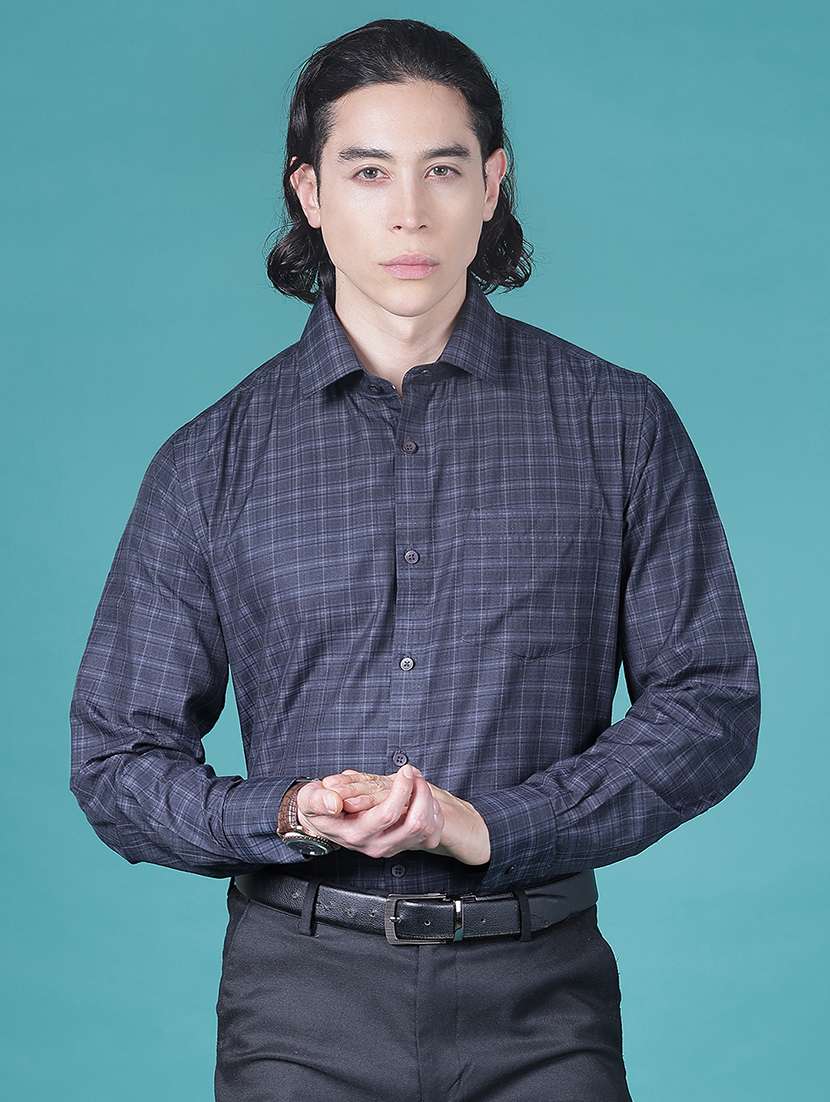 men checkered long sleeve regular fit formal shirt - 21983528 -  Standard Image - 1