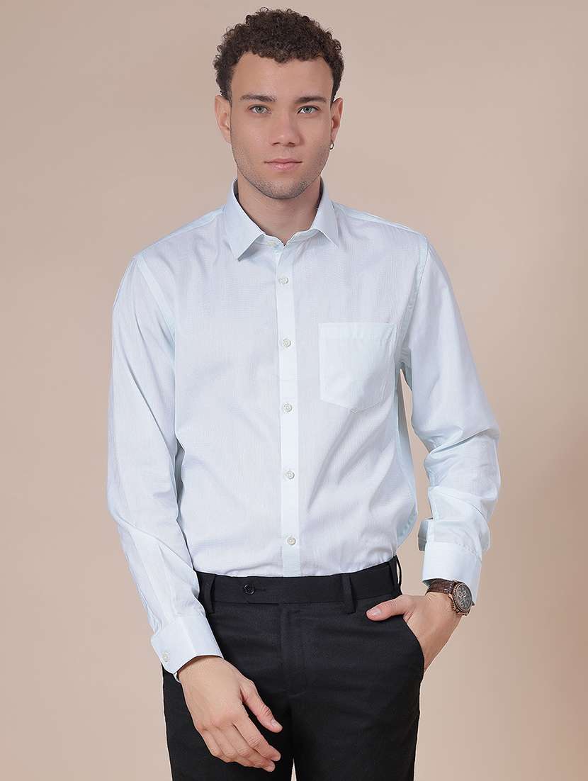 men solid collared long sleeve regular fit shirt - 21983530 -  Standard Image - 1