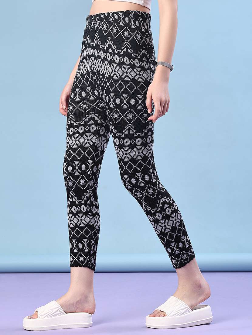 women self design ankle length woolen leggings - 21983531 -  Standard Image - 1