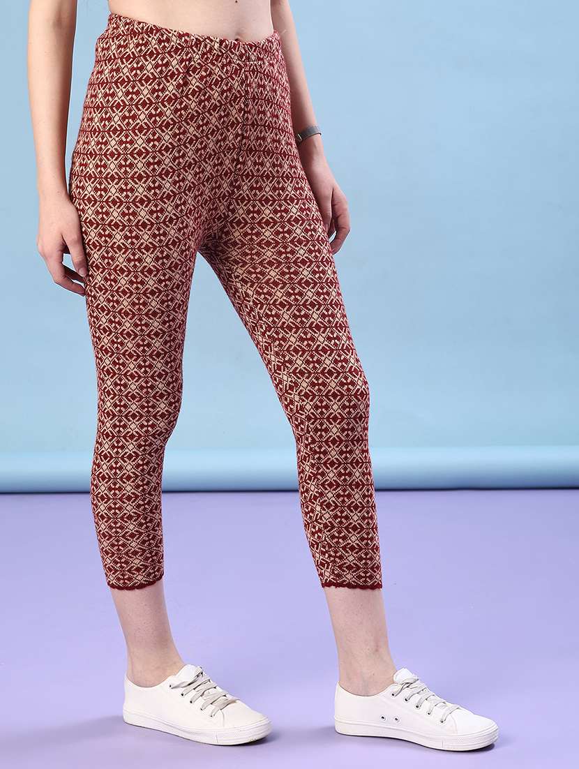 women self design ankle length woolen leggings - 21983533 -  Standard Image - 1