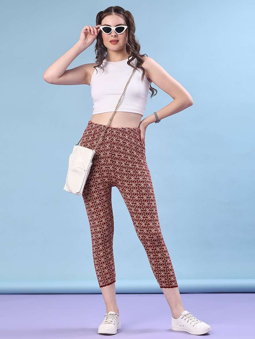 women self design ankle length woolen leggings - 21983533 -  Standard Image - 4