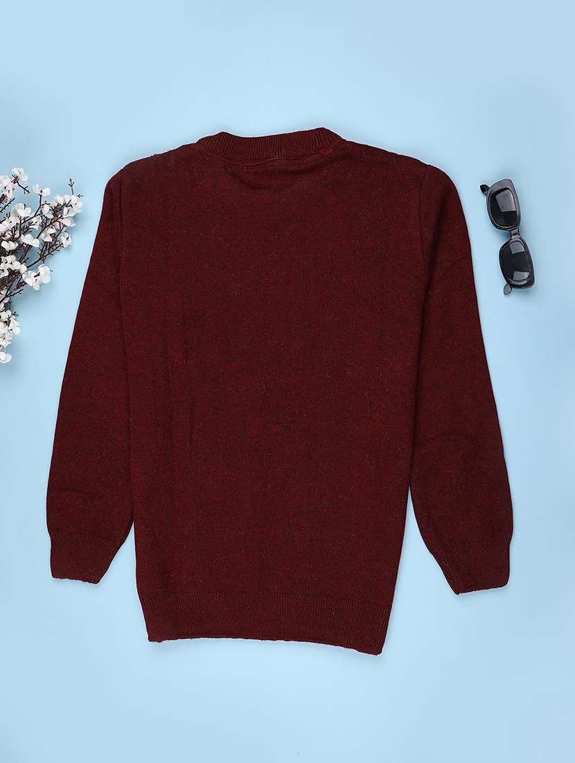 boys self design long sleeve pullover sweater - 21983579 -  Standard Image - 1