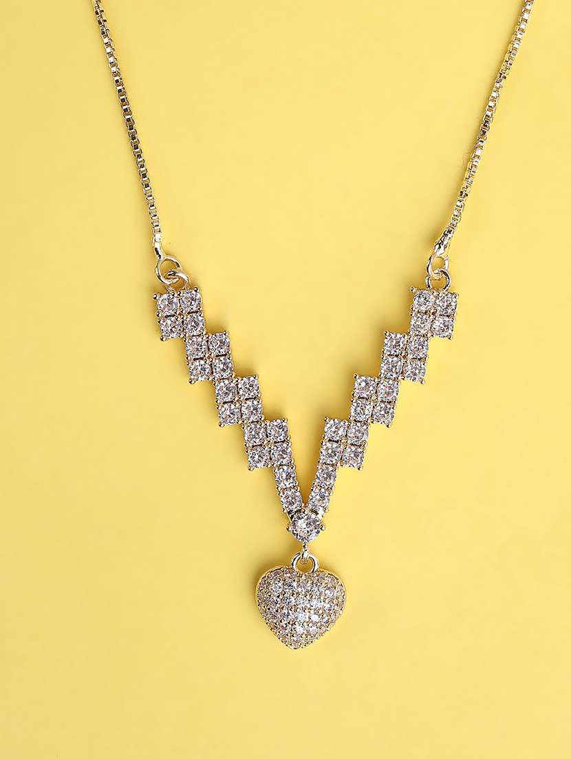 white cubic zirconia necklace and earring set - 21983602 -  Standard Image - 1