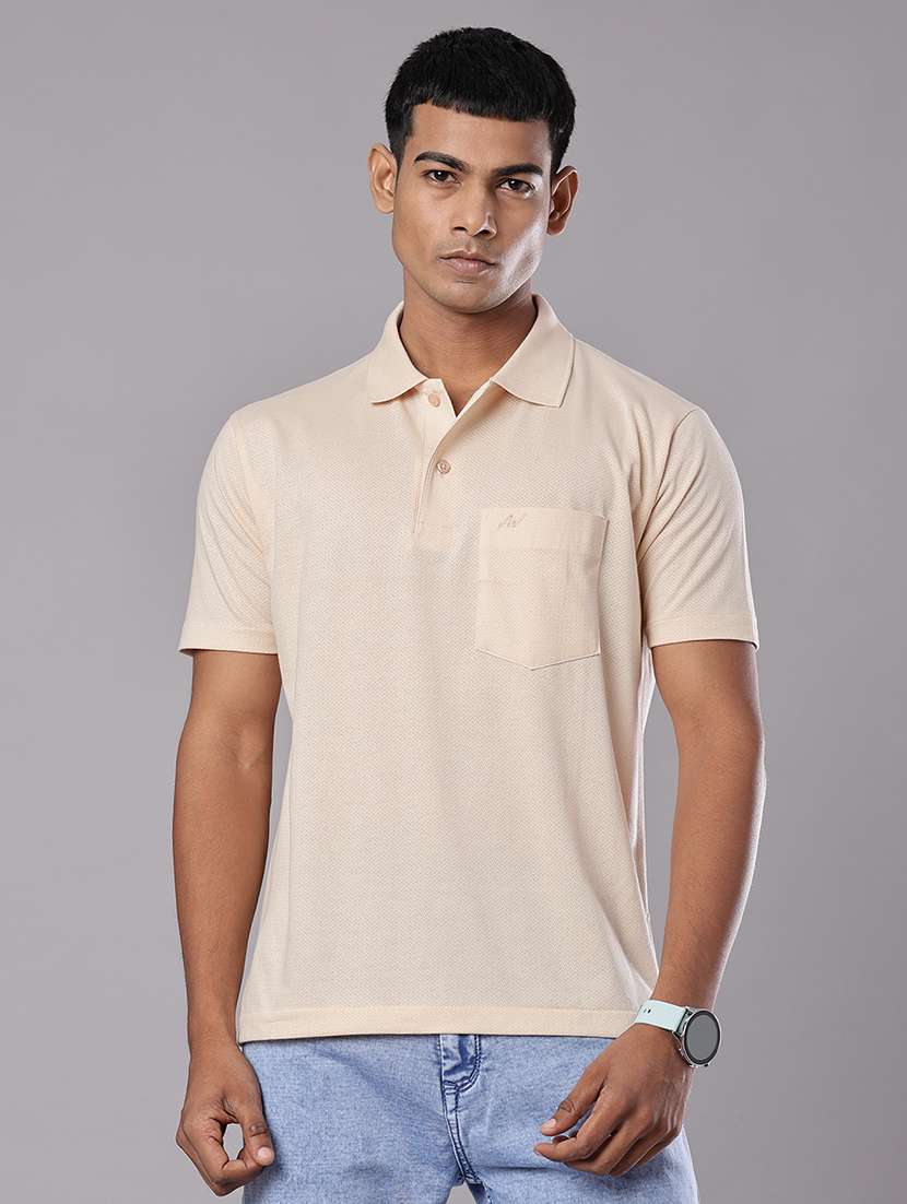 men self design short sleeve regular fit polo t-shirt - 21983683 - Standard Image - 1