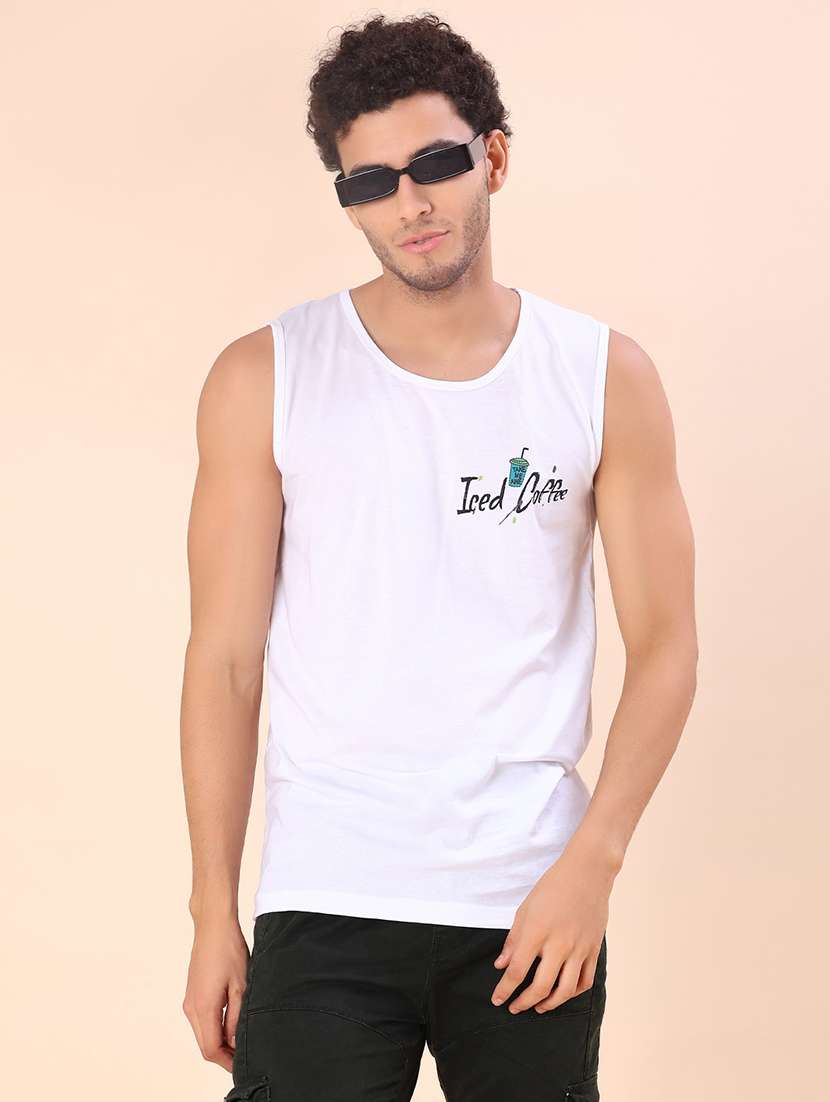 men printed sleeveless regular fit t-shirt - 21983691 -  Standard Image - 1