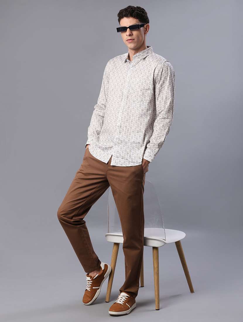 men printed long sleeve regular fit casual shirt - 21983694 -  Standard Image - 4