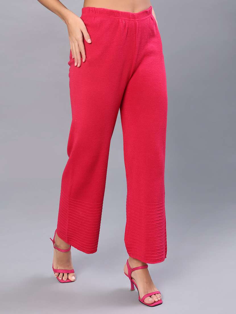 women solid mid rise palazzo - 21983716 -  Standard Image - 1