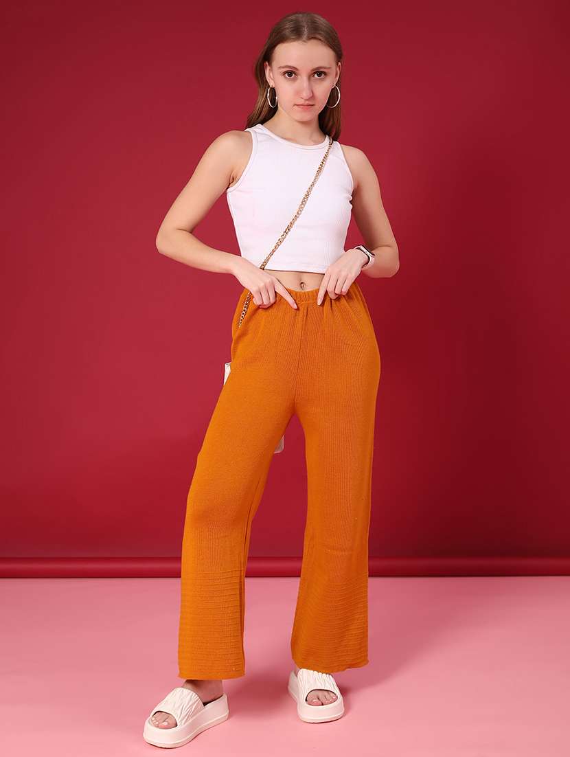 women solid mid rise palazzo - 21983719 -  Standard Image - 4