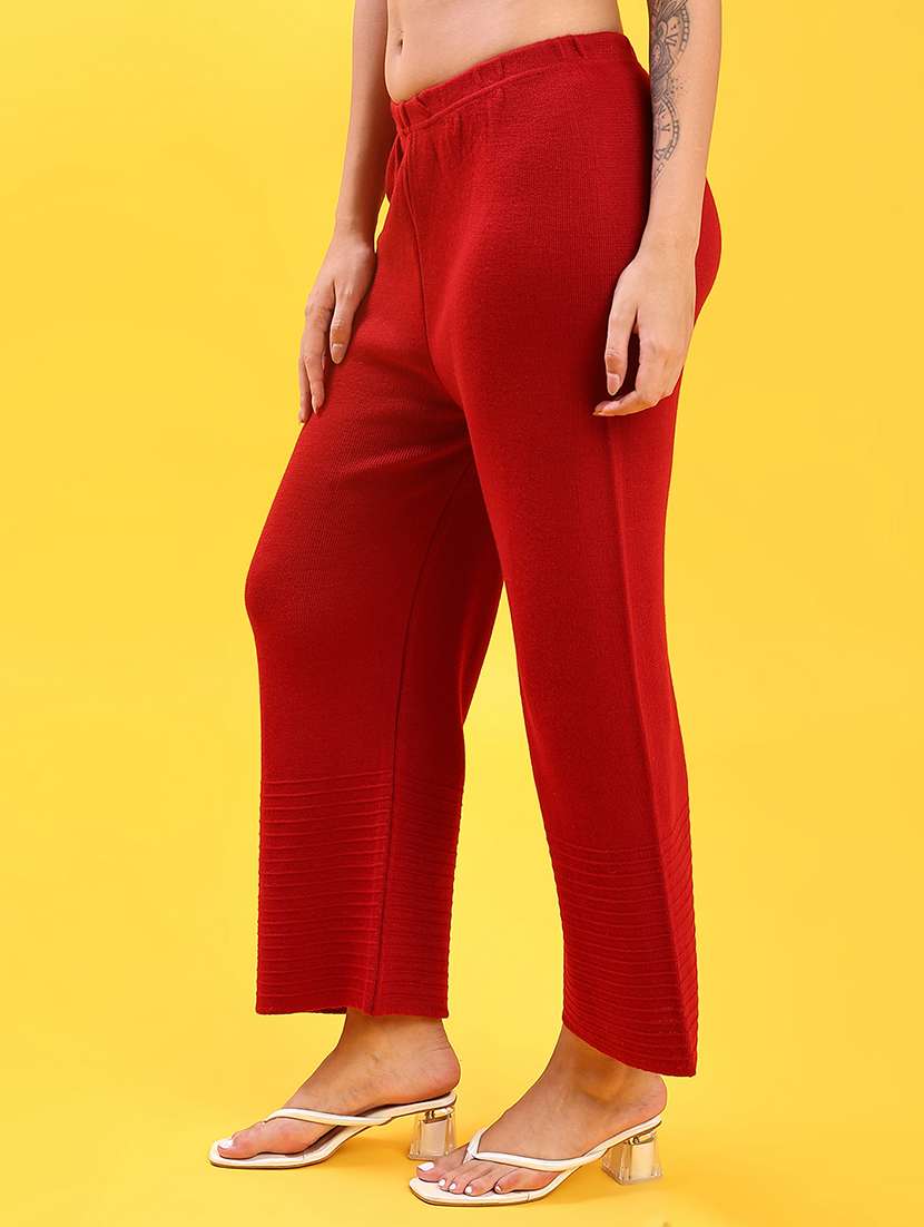 women solid mid rise palazzo - 21983721 -  Standard Image - 1