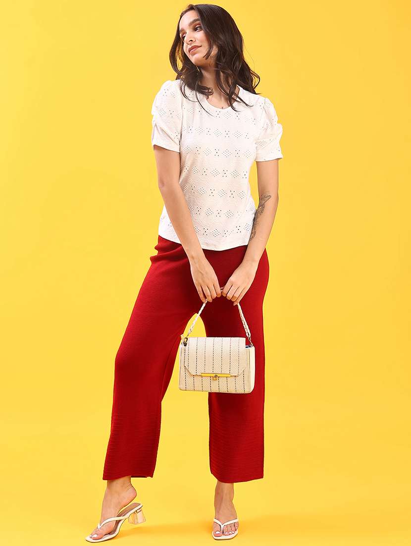 women solid mid rise palazzo - 21983721 -  Standard Image - 4