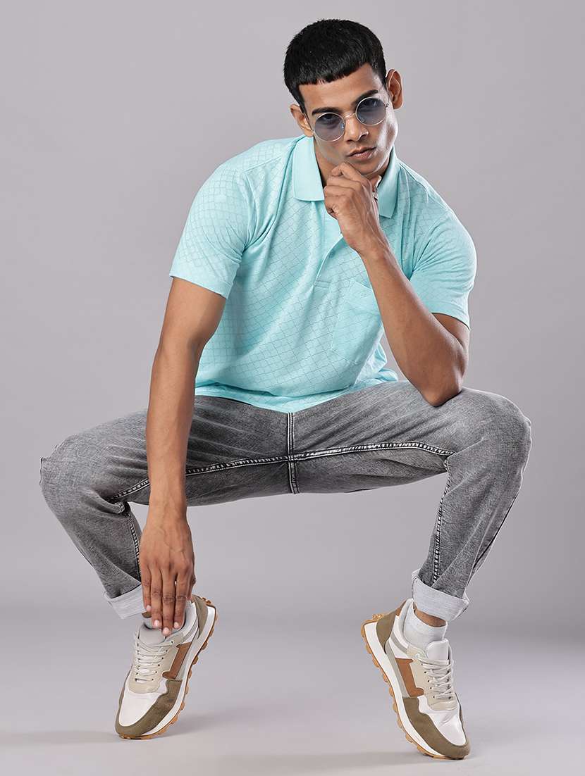 men self design short sleeve regular fit polo t-shirt - 21983800 -  Standard Image - 4