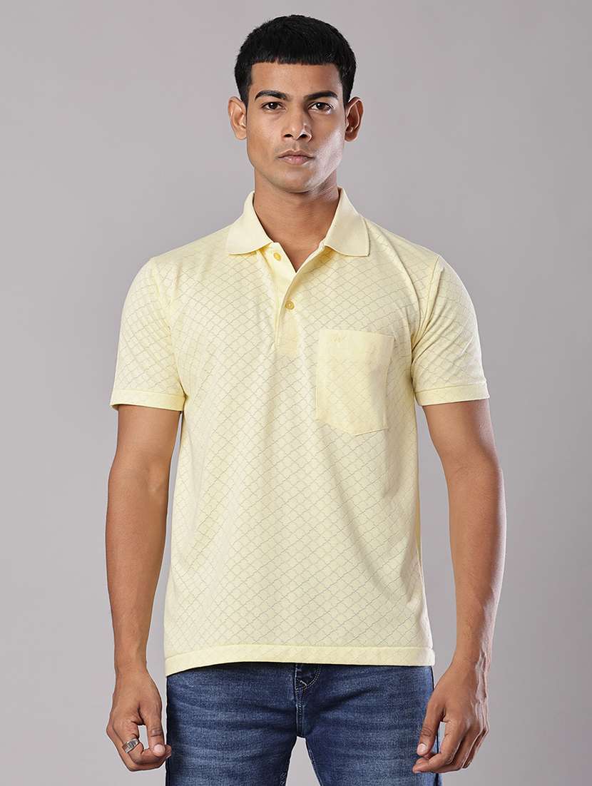men self design short sleeve regular fit polo t-shirt - 21983802 - Standard Image - 1