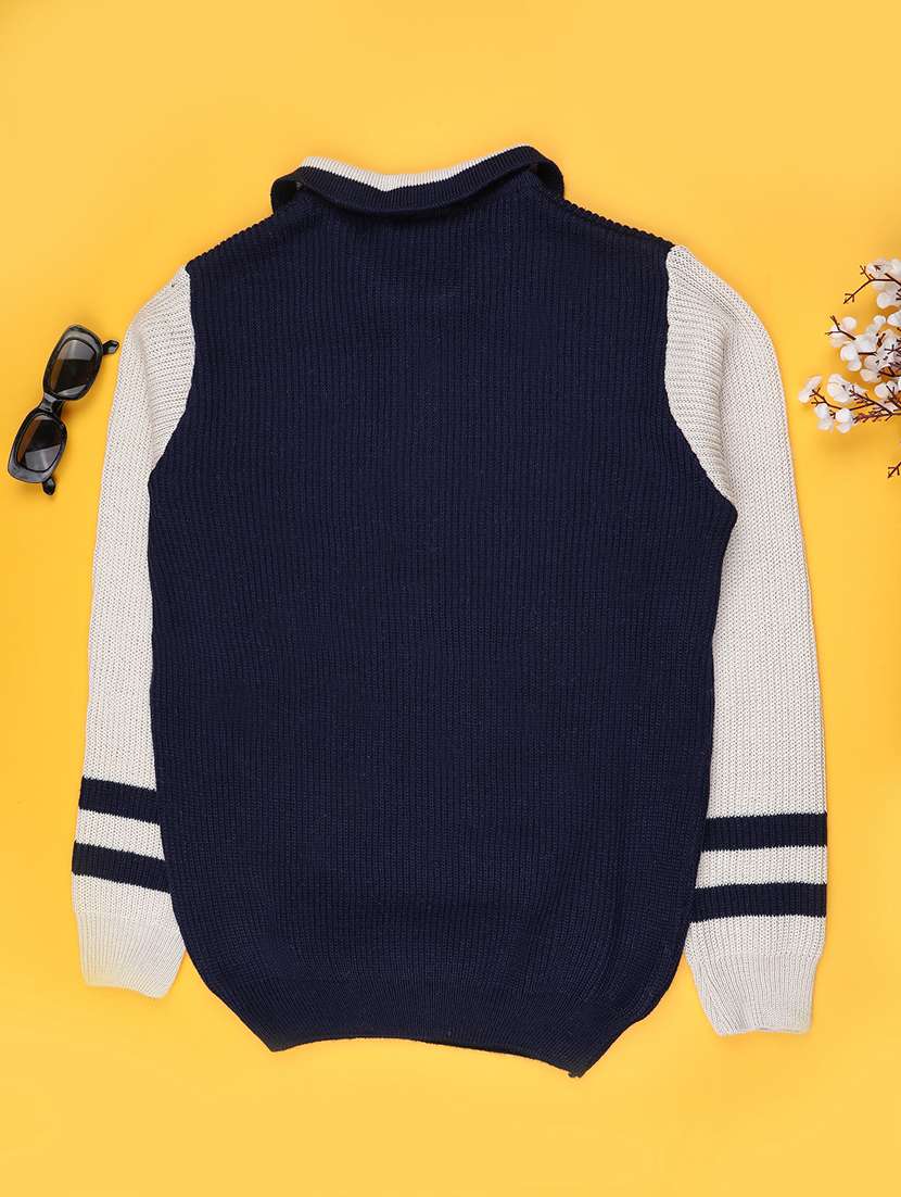 boys color blocked long sleeve sweater - 21983808 -  Standard Image - 1